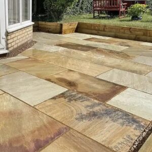 Mint FOSSIL Indian sandstone paving 900mm x 600mm