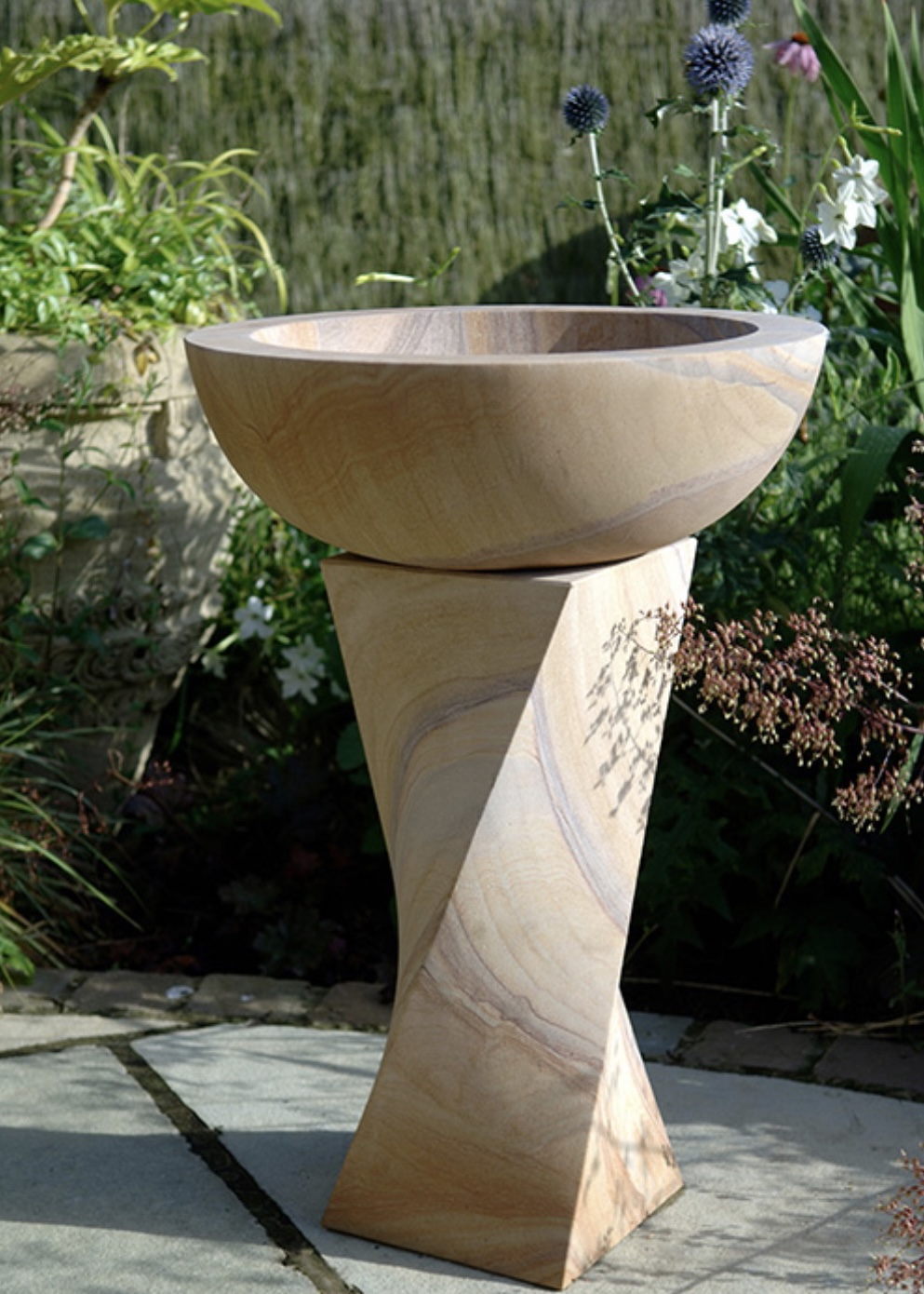 Rainbow Indian Sandstone bird bath